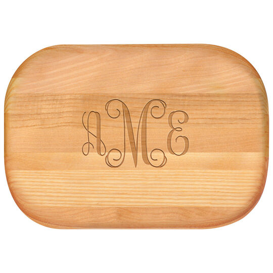 Script Monogram Small 10-inch Wood Bar Board